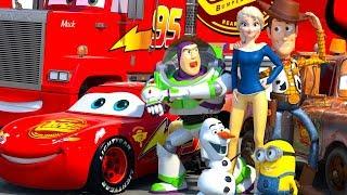 Disney Pixar CARS meet TOY STORY Lightning McQueen Buzz Lightyear & Woody ANIMATION SHORT