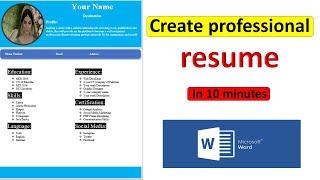 create professional resume| resume design | professional resume |create cv| Tec Expert