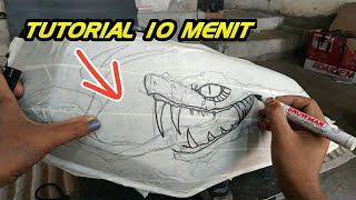 ULAR KADUT DALAM 10 menit menggunakan DITON PREMIUM #tutorial #painting #snake