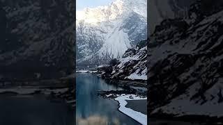 Beautiful snow covered Mountains and river