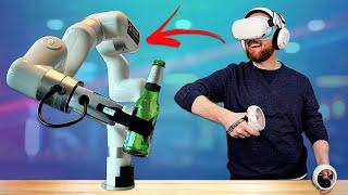 I Remotely Control A Crazy Robot Arm Using VR!