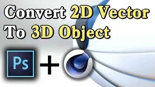 Convert 2D Vector to 3D | Cinema 4D + Photoshop