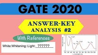 GATE 2020: Answer Key Analysis #2 | White:Whitening | Electronic Spectra | With References