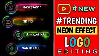 how to make trending neon effect logo | Neon logo kaise banaye | how to Make neon in kinemaster