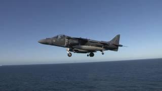 Harrier performs Reverse Landing