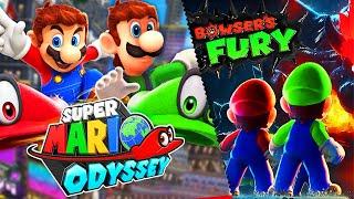 Super Mario Odyssey + Bowser's Fury - Mario vs Luigi (Splitscreen Race) - Full Game Walkthrough