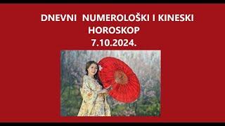 Jasminka Holclajtner-Royal Astro Studio- NUMEROLŠKI I KINESKI HOROSKOP ZA 7.10.2024.