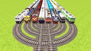 8 INDIAN TRAINS HARDLY CROSSED ON THE TRIPLE ATTACK U-TURNS RAILROAD CROSSING ▶️ CrazyRails