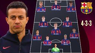 BARCELONA PREDICTED LINE-UP UNDER THIAGO ALCANTARA  WITH TRANSFER NEWS SUMMER 2024