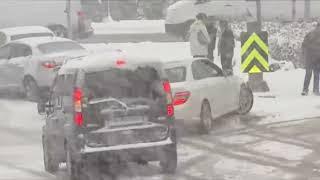 İSTANBUL’ DA KAR YAĞIŞI VE ARABA KAZALARI -  car accidents live - snow accidents cars