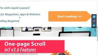 One-page Scrolling - in5 v3.6 Features