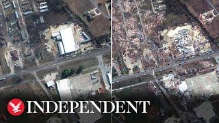 Satellite images show scale of destruction in Mississippi before and after tornado