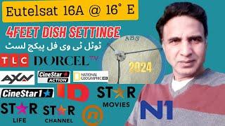 Eutelsat 16A @ 16° E 4 feet dish settinge in pakistan and channel list 2024