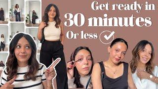 GET READY IN 30 MINUTES hair, makeup and outfit tips | step by step guide 