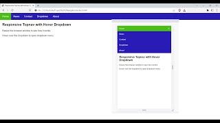 Responsive Topnav with Hover Dropdown using HTML, CSS & JAVASCRIPT