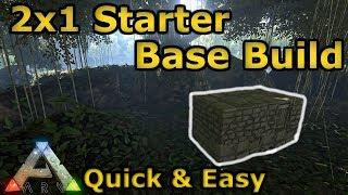 Quick & Easy 2x1 Solo PvP Starter Base Build Design Ark: Survival Evolved