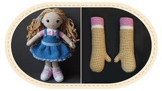 Вязаная кукла крючком Розали, часть 2 (руки). Crochet doll Rosalie, part 2 (hands).