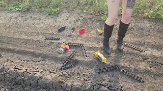 Freya crushes toy train with boots #crushexperiment #crushing #modelrailroad #crunchycrushing