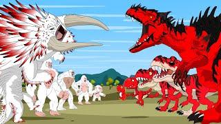 KONG WHITE DRAGON vs RED DINOSAURS T-REX ZILLA : Who Is The Next King Of Monster? | Godzilla Cartoon