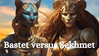 Ancient Egyptian Goddess Mythology - Bastet the Cat Goddess vs Sekhmet the Lioness