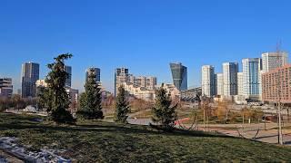 Winter in Moscow without snow. Khodynka Field Park Walk