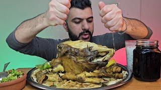 تحدي السرعة اكل باجة عراقية عملاقة كاملة راس خروف والكوارع او المقادم Iraqi Baja Eating Challenge