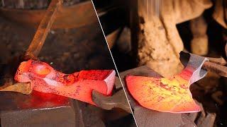 Axe Making with Power Hammer, Axe Forging Factory, Superb Blacksmithing