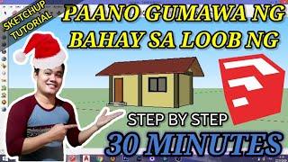 PAANO GUMAWA NG BAHAY SA SKETCHUP in JUST 30 MINUTES! | STEP BY STEP SKETCH UP TUTORIAL...