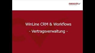 Einrichtung einer Vertragsverwaltung mit dem Workflowmanagement in der WinLine