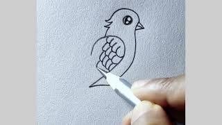 how to draw a bird || easy bird drawing with pencil || easy drawing tutorial for beginners