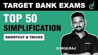 Top 50 Simplification, Shortcuts and Tips, Quantitative Aptitude by Gokul Raj | Bank Exams | Race