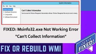 [SOLVED] System Info - WMI Fix - WMI and Rebuild