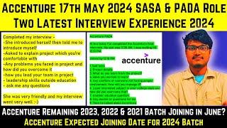 Accenture 17th May Latest PADA & SASA Role Interview Experience | Joining Date For 2024 | 2023 Batch