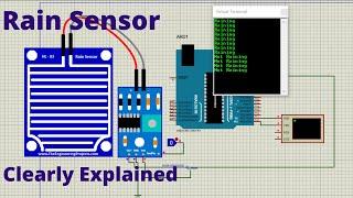 13.Arduino Programming |  How to use Rain Sensor with Arduino in Proteus