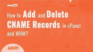 How to Add and Delete CNAME Records in cPanel and WHM? | MilesWeb