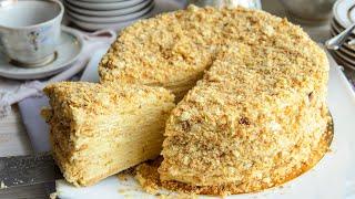Торт НАПОЛЕОН: классический рецепт с Заварным КремомПростой рецепт - ИДЕАЛЬНО НЕЖНЫЙ торт!