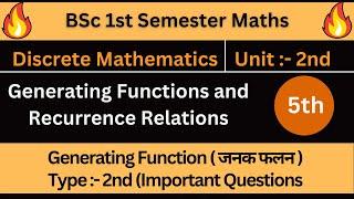 Generating Function (जनक फलन ) Important Questions Type 2nd || BSc 1st Semester Maths in hindi