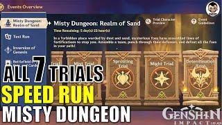 [Speed Running] Misty Dungeon: Realm of Sand All 7 Trials | Genshin Impact