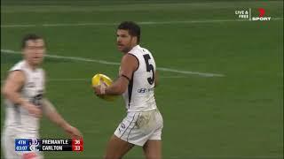 Clutch tackle by Sam Petrevski-Seton - Carlton Blues @ Fremantle Dockers - AFL Round 12 2020