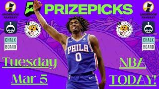 NBA PRIZEPICKS + UNDERDOG TODAY | TACO Tuesday March 5 2024 | BEST BASKETBALL PICKEM PROPS | SLEEPER