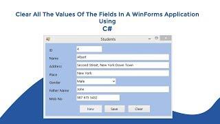 Clear the values of the fields (textboxes,comboboxes...etc) in a windows form using C#