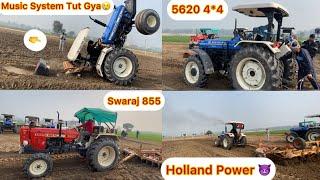 Harrow Testing New Holland 3630 And Farmtrac 6055 Vs Swaraj 855 Blue Horse Ka Music System Tut Gya