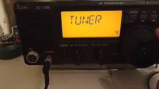 Включение тюнера N7DDC кнопкой Tuner трансивера ICOM 718  Turning on the N7DDC tuner with the Tuner