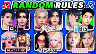 STRAY KIDS vs BTS vs ENHYPEN vs BLACKPINK vs AESPA vs TWICE: RANDOM Rules  | KPOP QUIZ 2024 