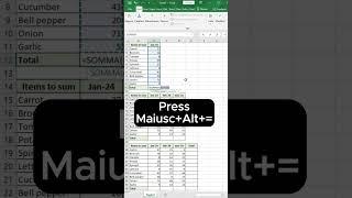 Excel Tips - Shortcut to AutoSum