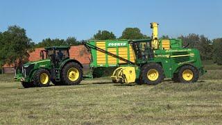 Gras hakselen met John Deere 7750i + John Deere 8270R en 7290R trekkers - Loonbedrijf Dekker (2021)