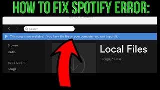 How to fix Spotify Error: "Spotify can't play this right now. If you have the file on your..."