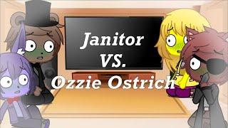 Fnaf reacts to Janitor VS. Ozzie Ostrich (Gacha Club)