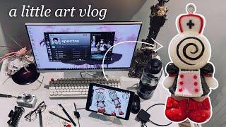 a little art vlog: getting out of my comfort zone, sculpting figures with polymer clay #studiovlog