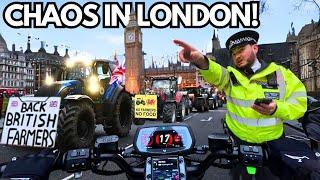 Delivering Parcels During A HUGE Protest! - Farmers Take Over London's Streets!